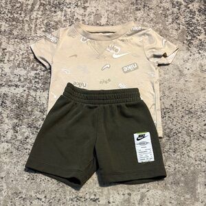Nike Beige Shirt and Dark Shorts Baby Set 12 M